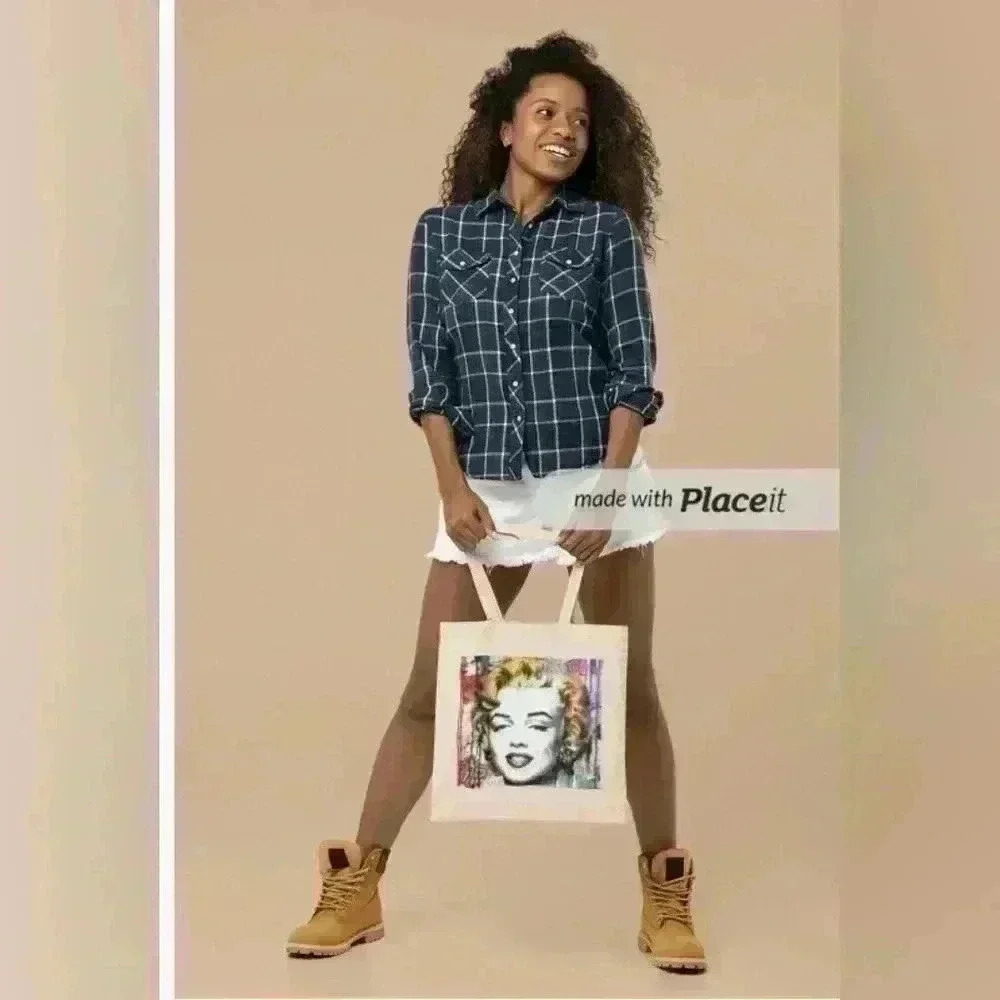 COPY - Marilyn Monroe  pop art grunge  vintage inspired art recyled tote bag